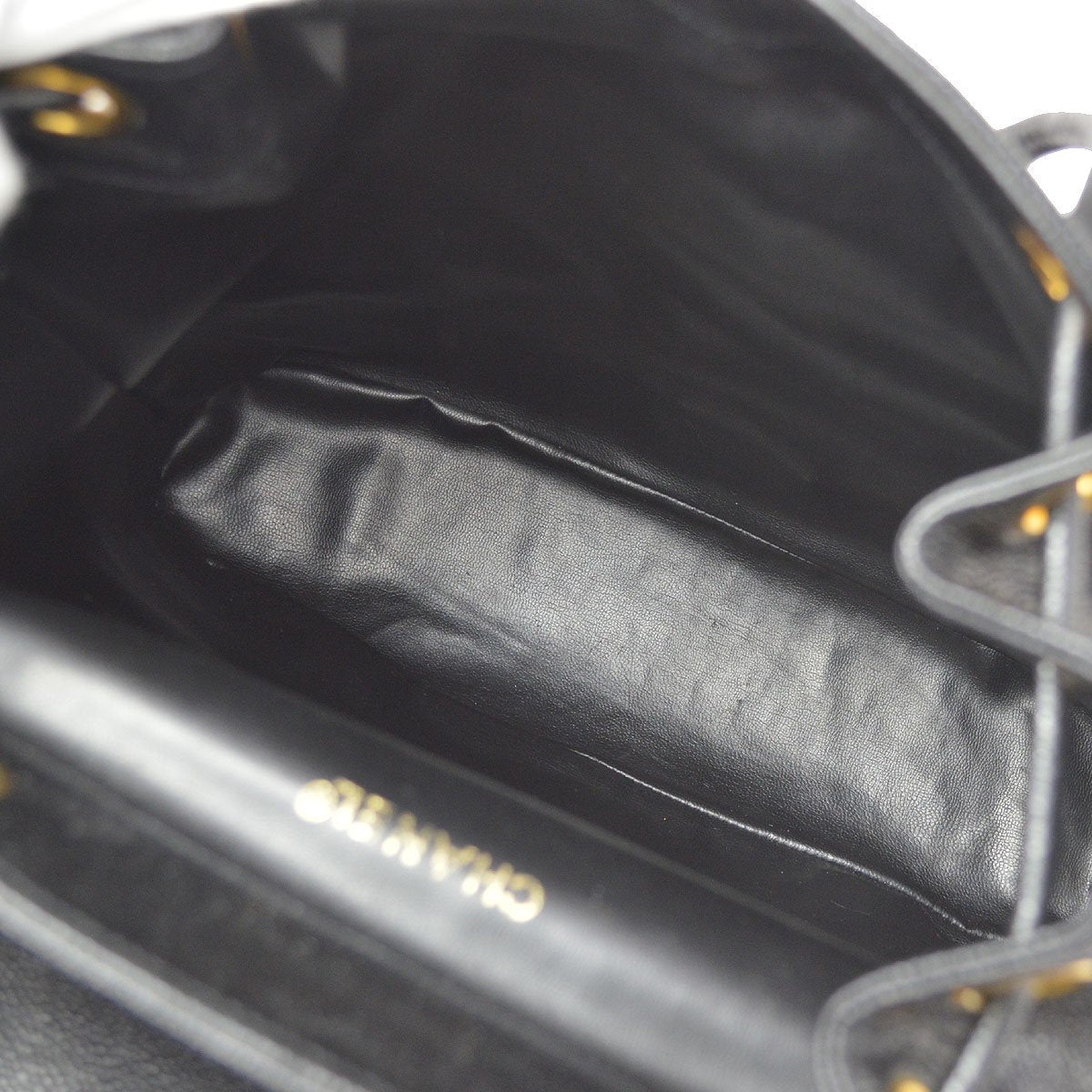 CHANEL vintage Triple CC Backpack Black Caviar