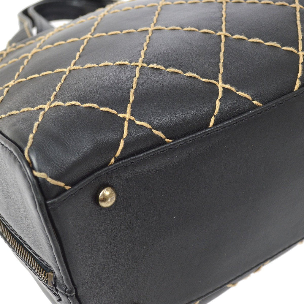 CHANEL 2000-2001 Black Calfskin Wild Stitch Handbag