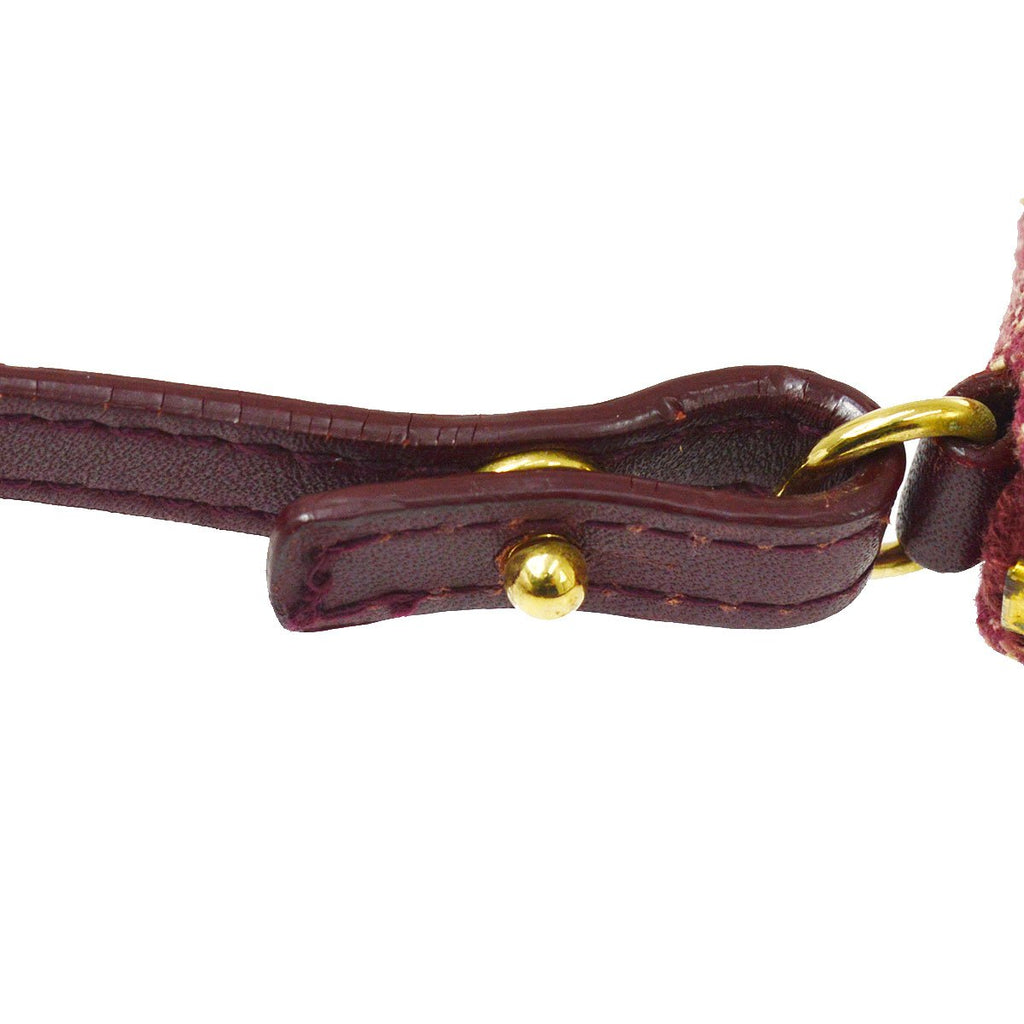 Christian Dior 2002 Trotter Pattern Saddle Hand Bag Bordeaux ao33199