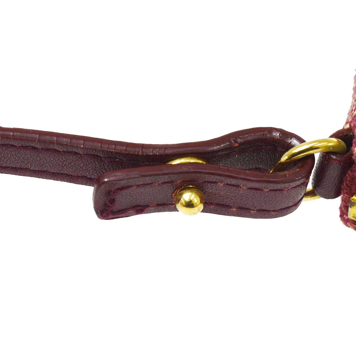 Christian Dior 2002 Trotter Pattern Saddle Hand Bag Bordeaux ao33199