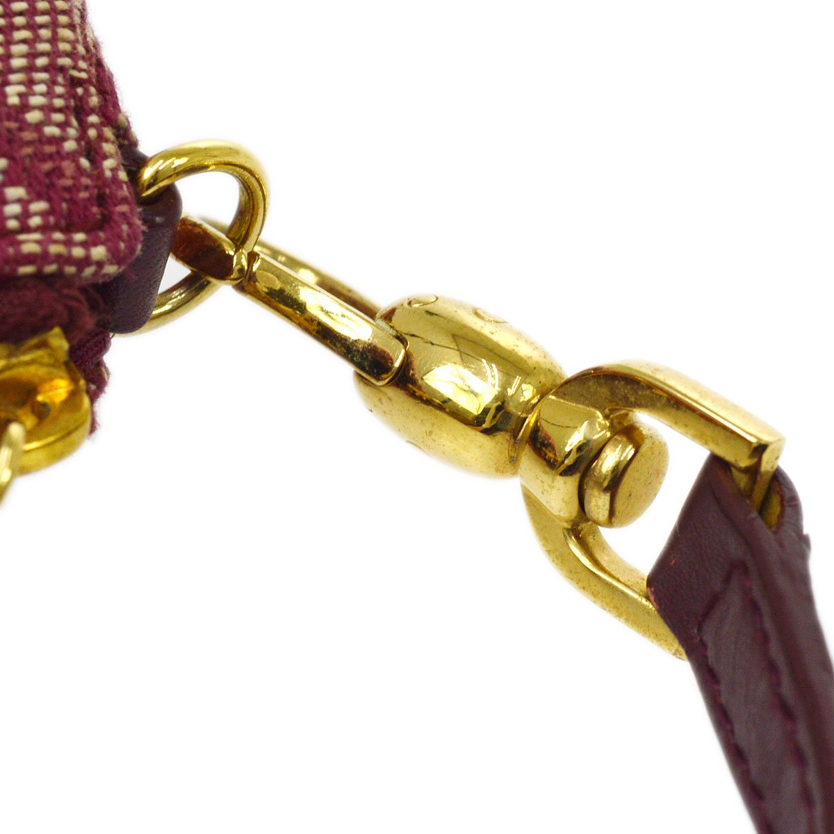 Christian Dior 2002 Trotter Pattern Saddle Hand Bag Bordeaux ao33199