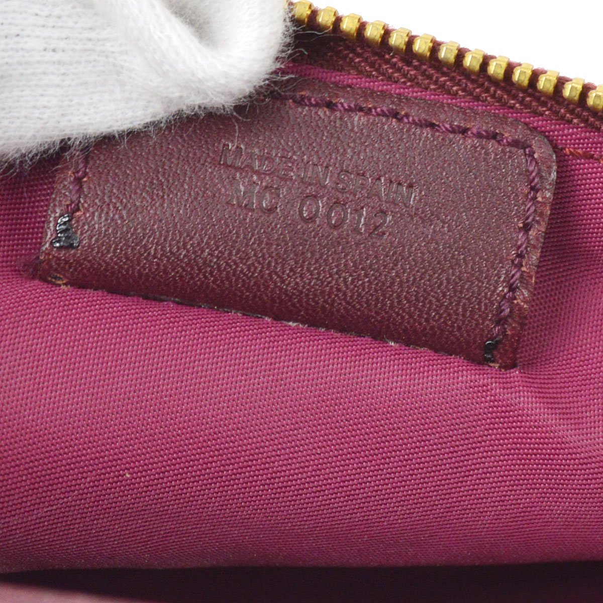 Christian Dior 2002 Trotter Pattern Saddle Hand Bag Bordeaux ao33199