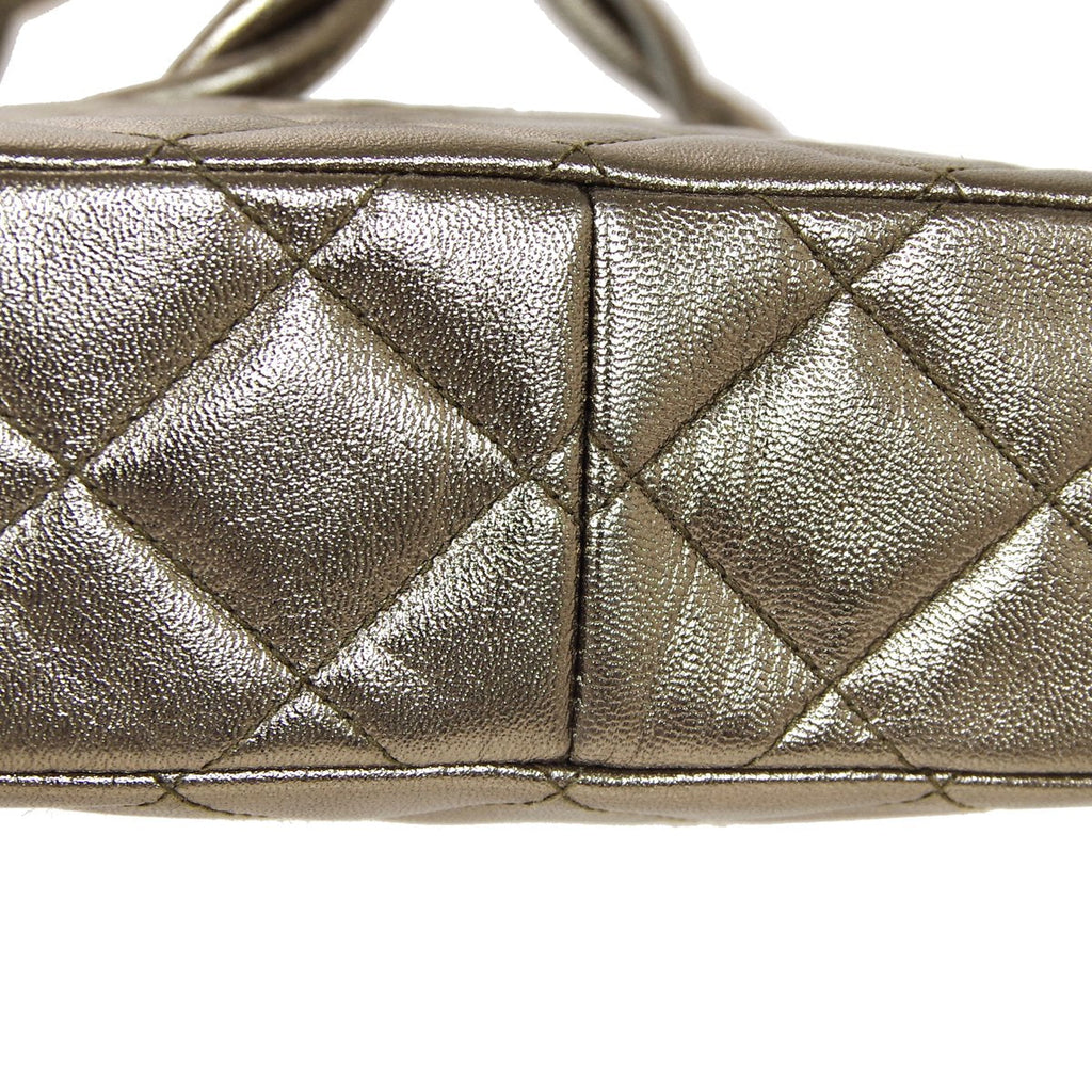 CHANEL 1996-1997 Gold Lambskin Quilted Camera Bag Mini