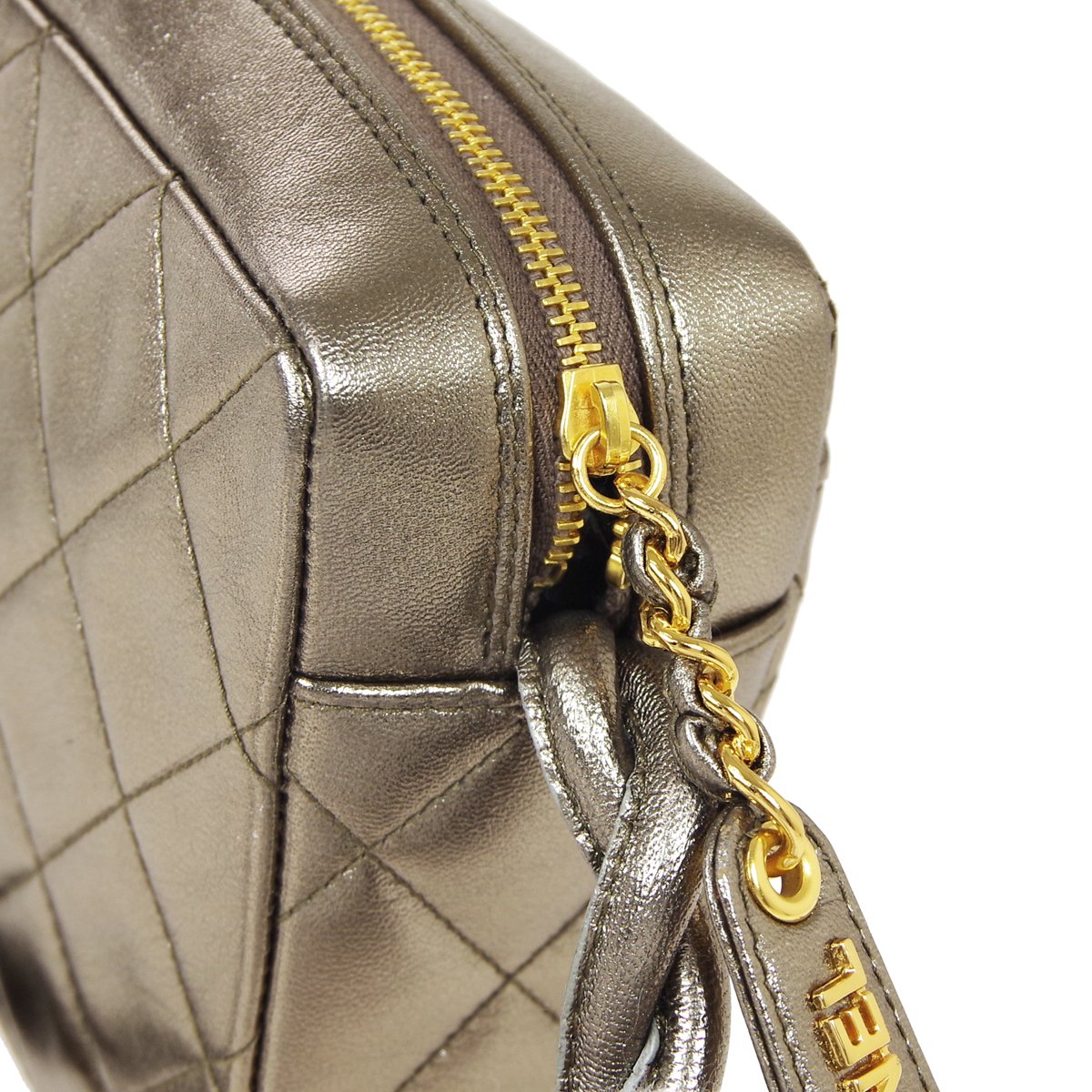 CHANEL 1996-1997 Gold Lambskin Quilted Camera Bag Mini