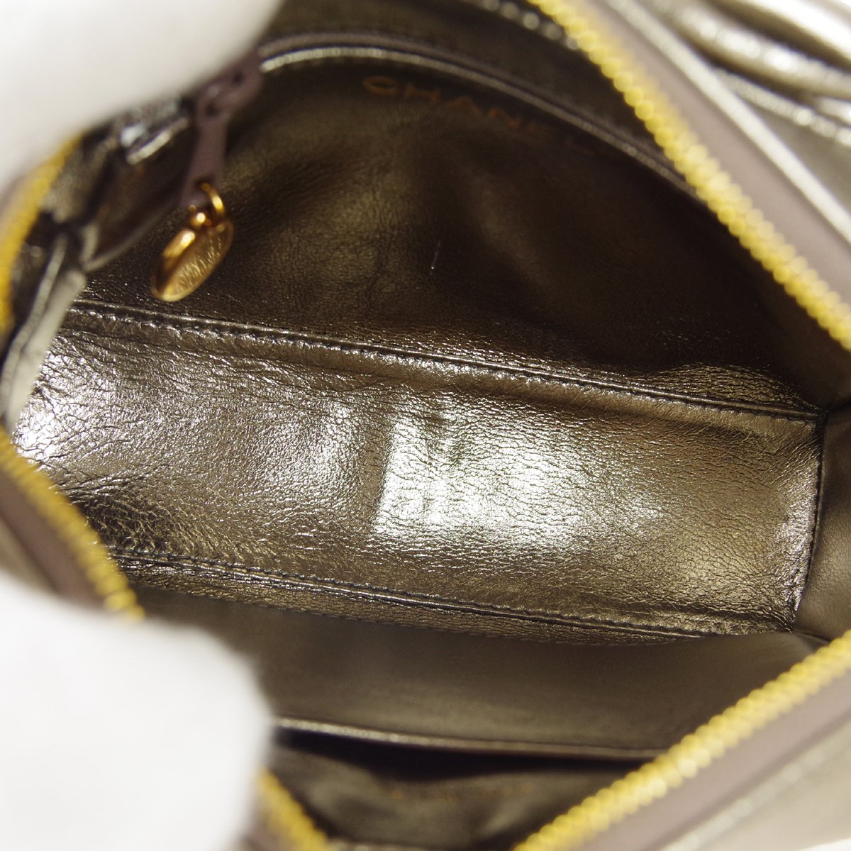 CHANEL 1996-1997 Gold Lambskin Quilted Camera Bag Mini