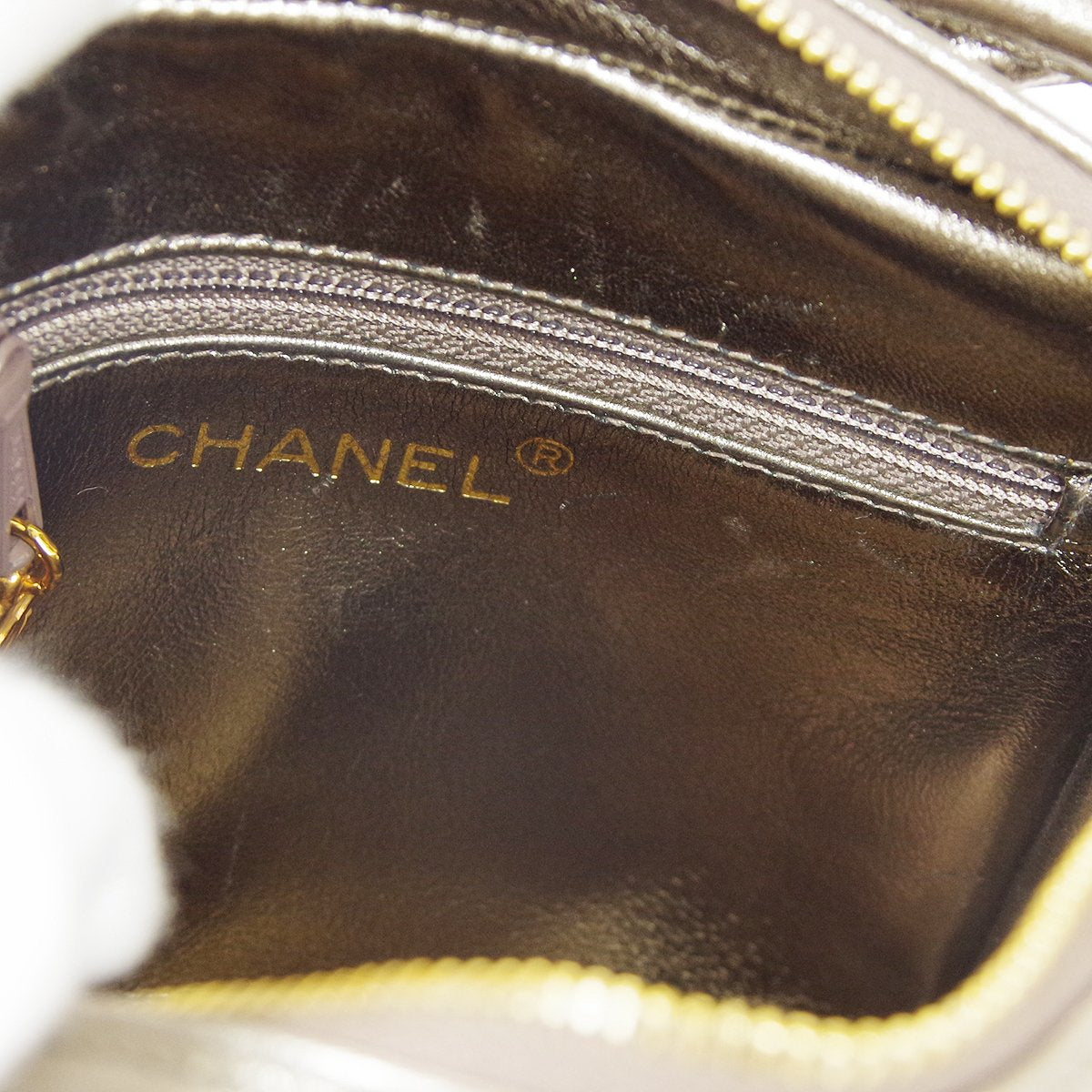 CHANEL 1996-1997 Gold Lambskin Quilted Camera Bag Mini
