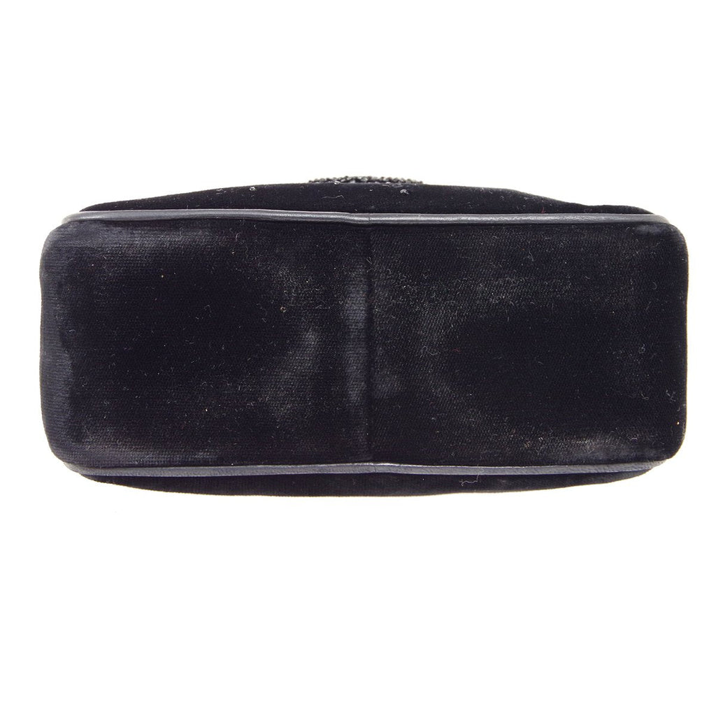 CHANEL 1989-1991 Black Velvet Camera Bag Mini