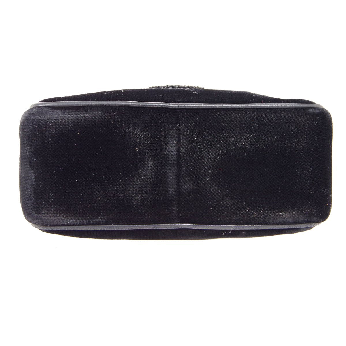 CHANEL 1989-1991 Black Velvet Camera Bag Mini