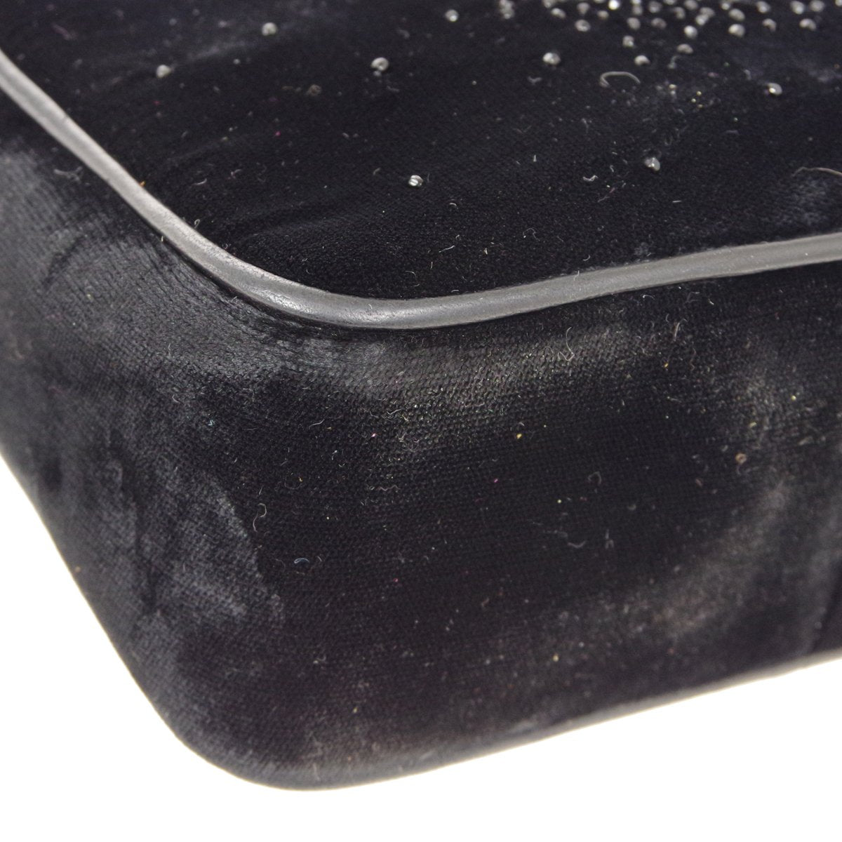 CHANEL 1989-1991 Black Velvet Camera Bag Mini