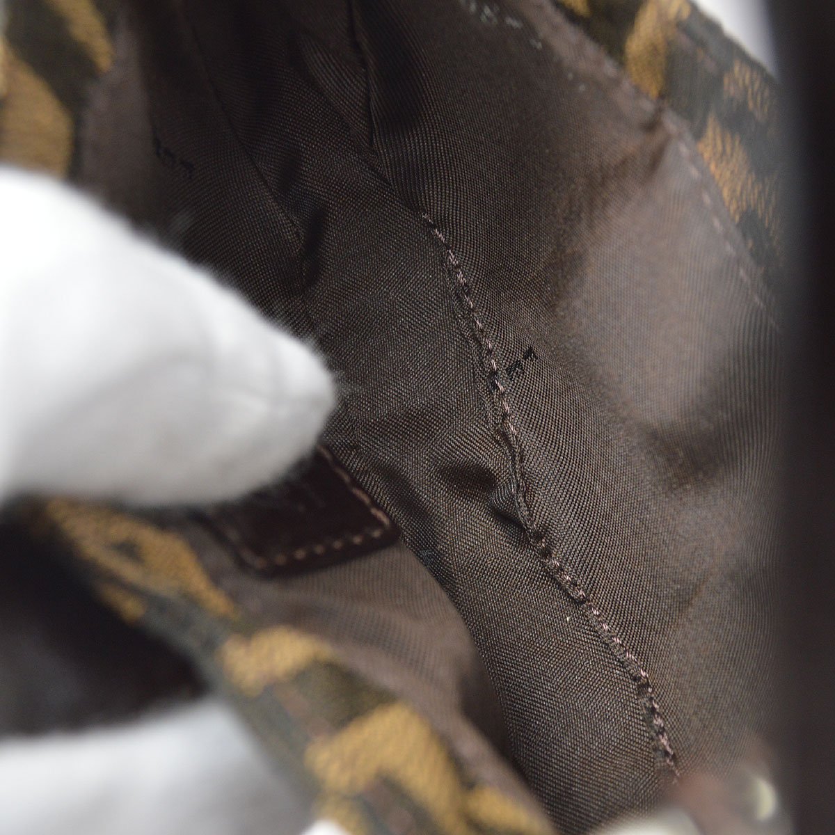 FENDI Zucca Mini Hand Bag Brown ao34480