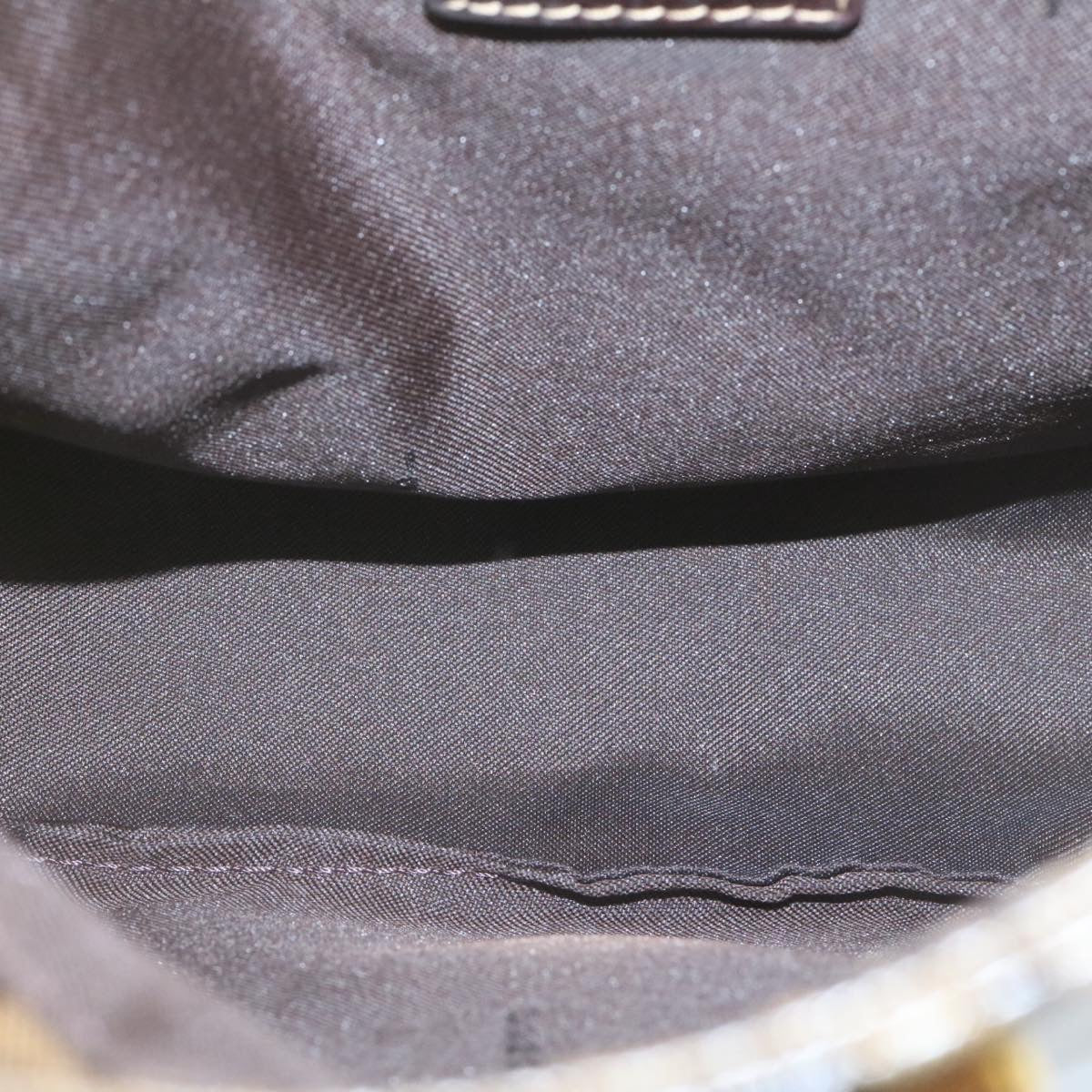FENDI Zucchino Hand Bag Coated Canvas Brown  ar6367