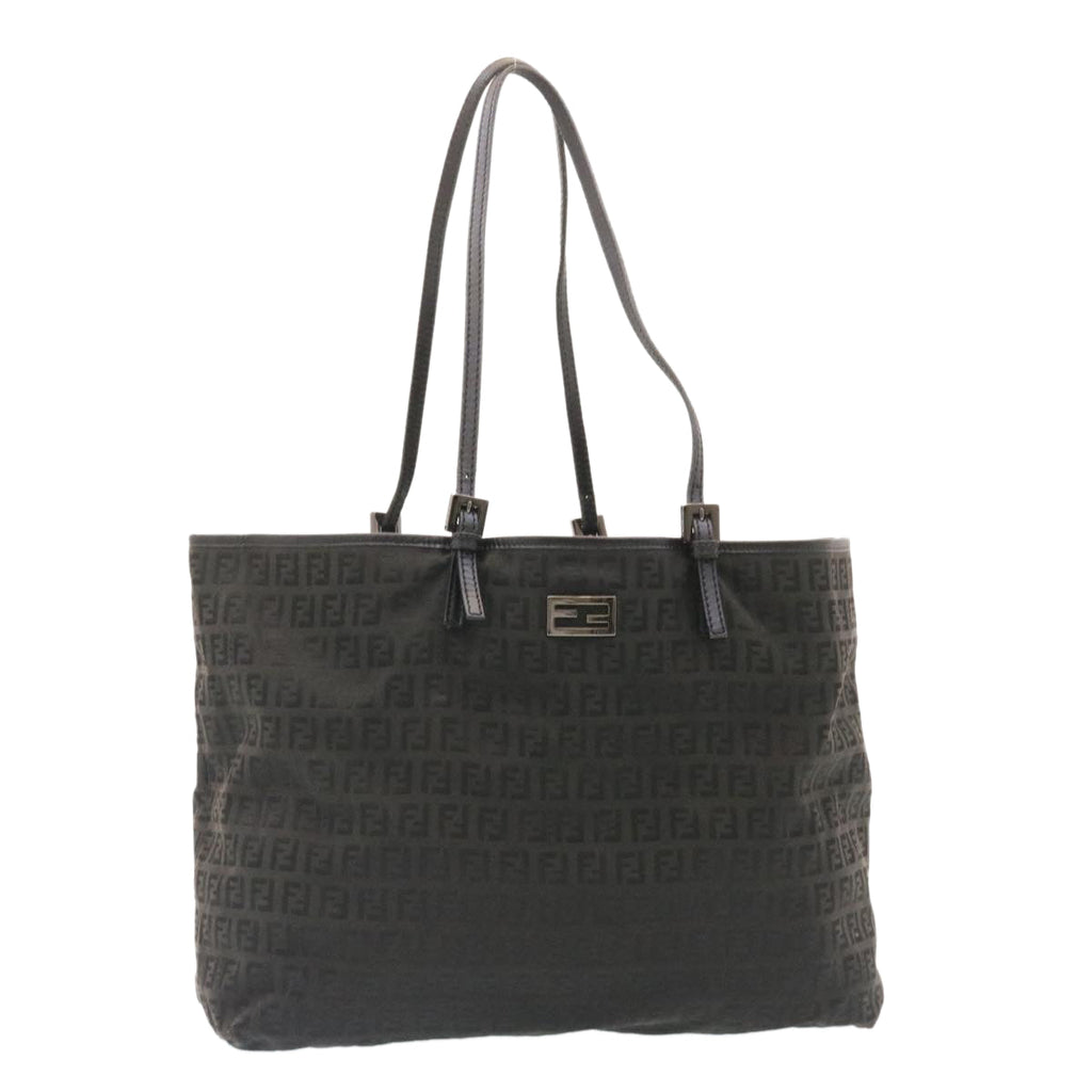 FENDI Zucchino Canvas Tote Bag Black  ar6460