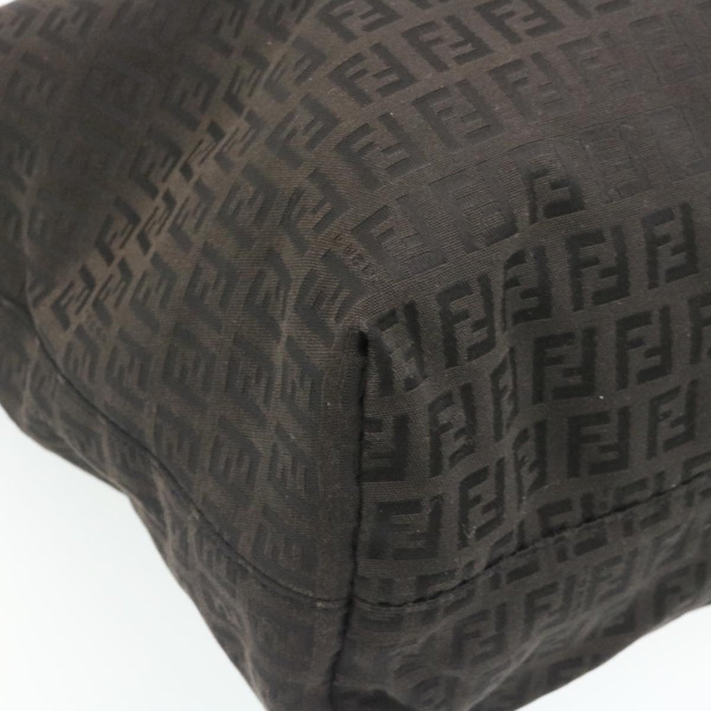 FENDI Zucchino Canvas Tote Bag Black Auth ar6460