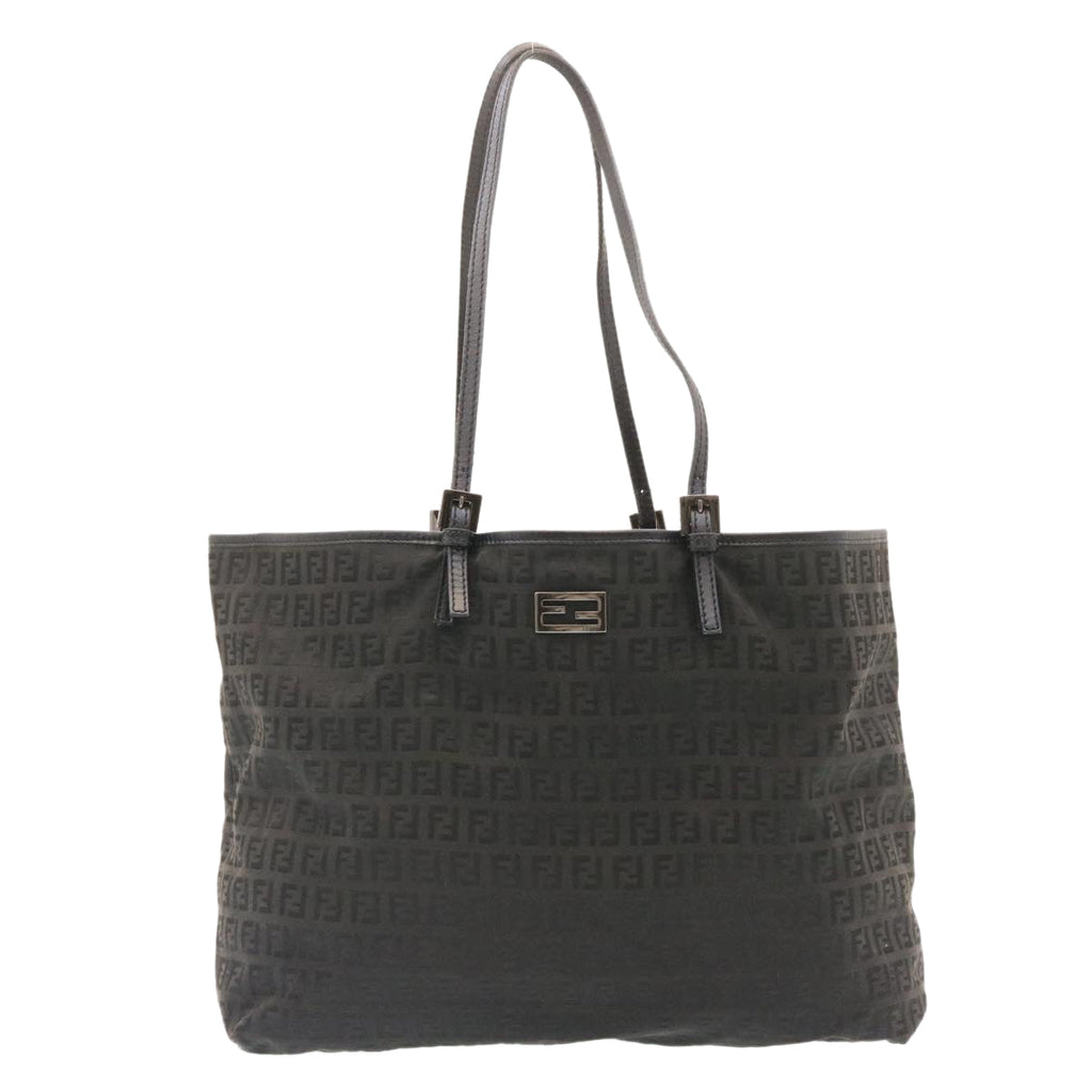FENDI Zucchino Canvas Tote Bag Black  ar6460