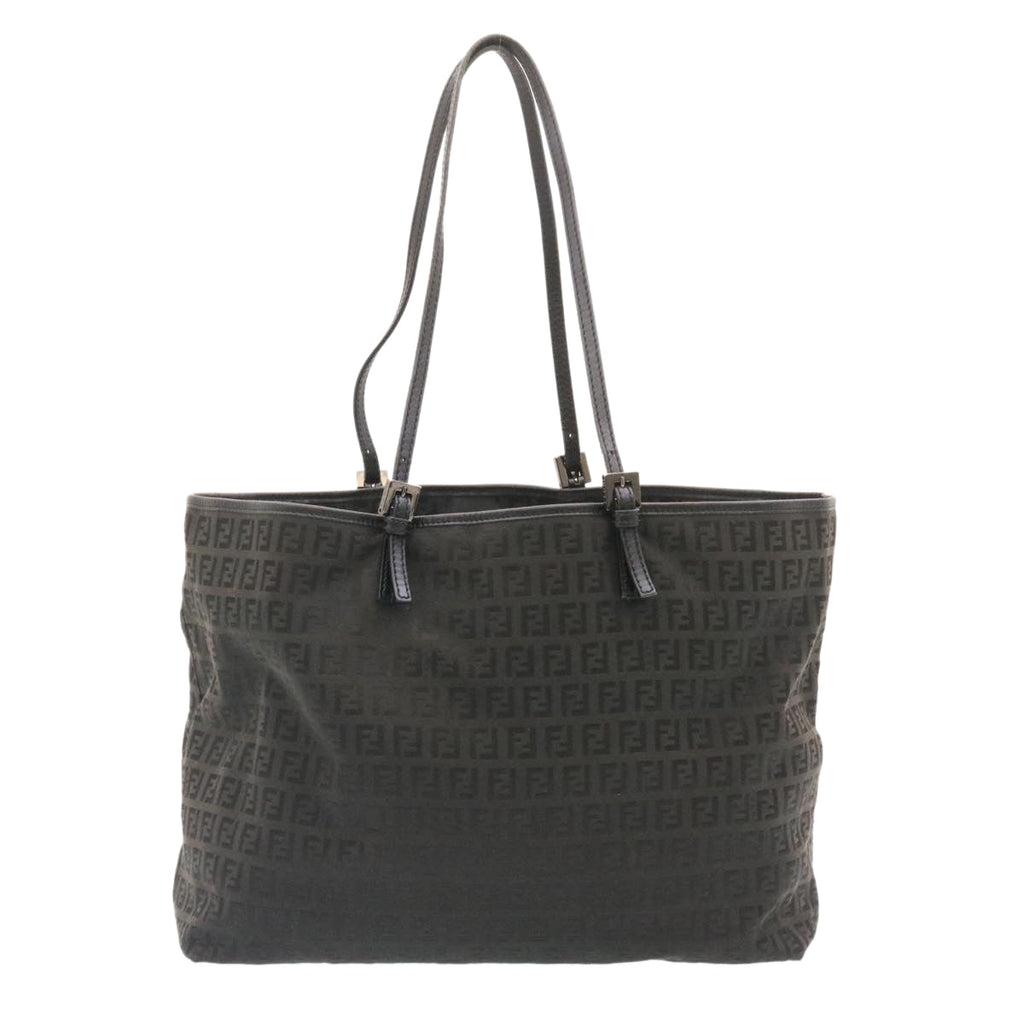 FENDI Zucchino Canvas Tote Bag Black  ar6460