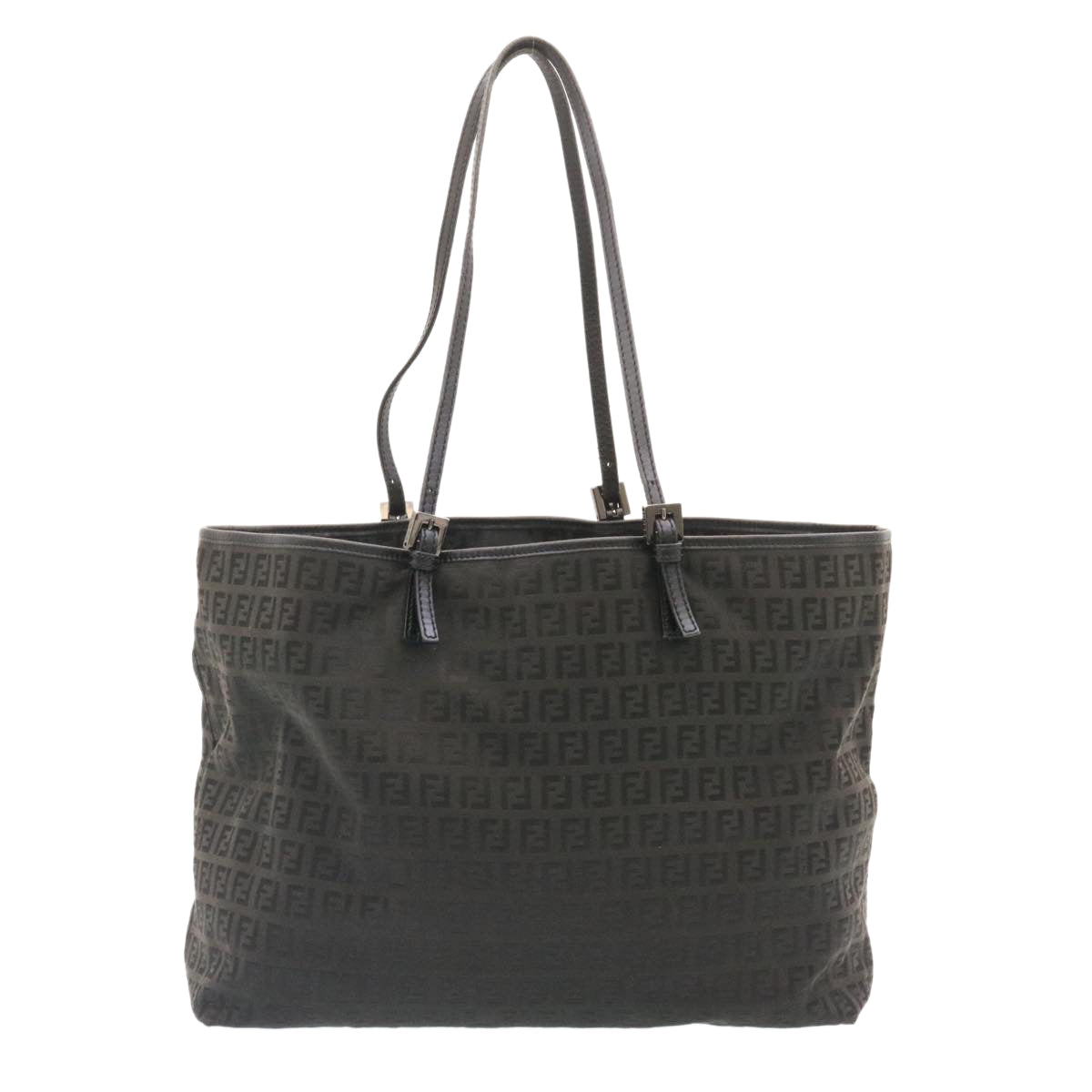 FENDI Zucchino Canvas Tote Bag Black  ar6460