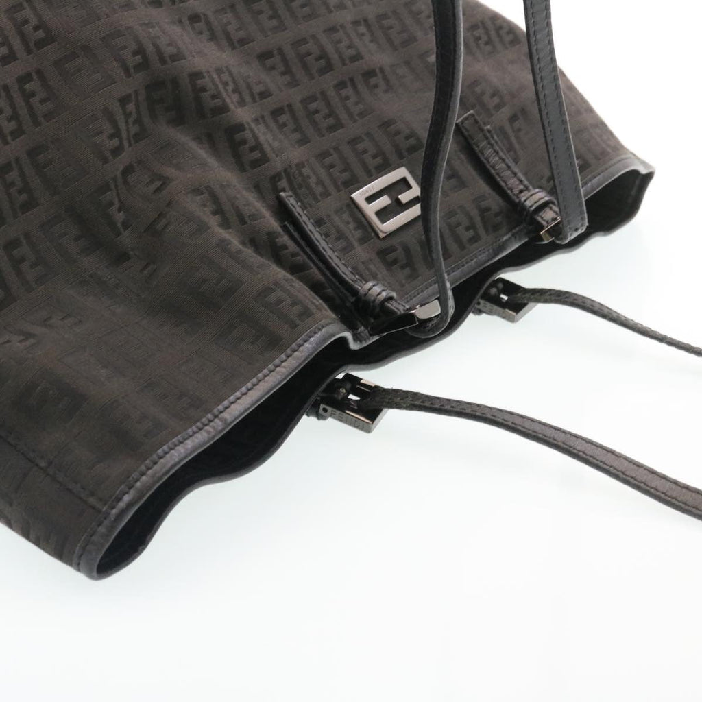 FENDI Zucchino Canvas Tote Bag Black  ar6460