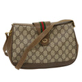 GUCCI Web Sherry Line GG Canvas Shoulder Bag Beige Red Green  ar6721