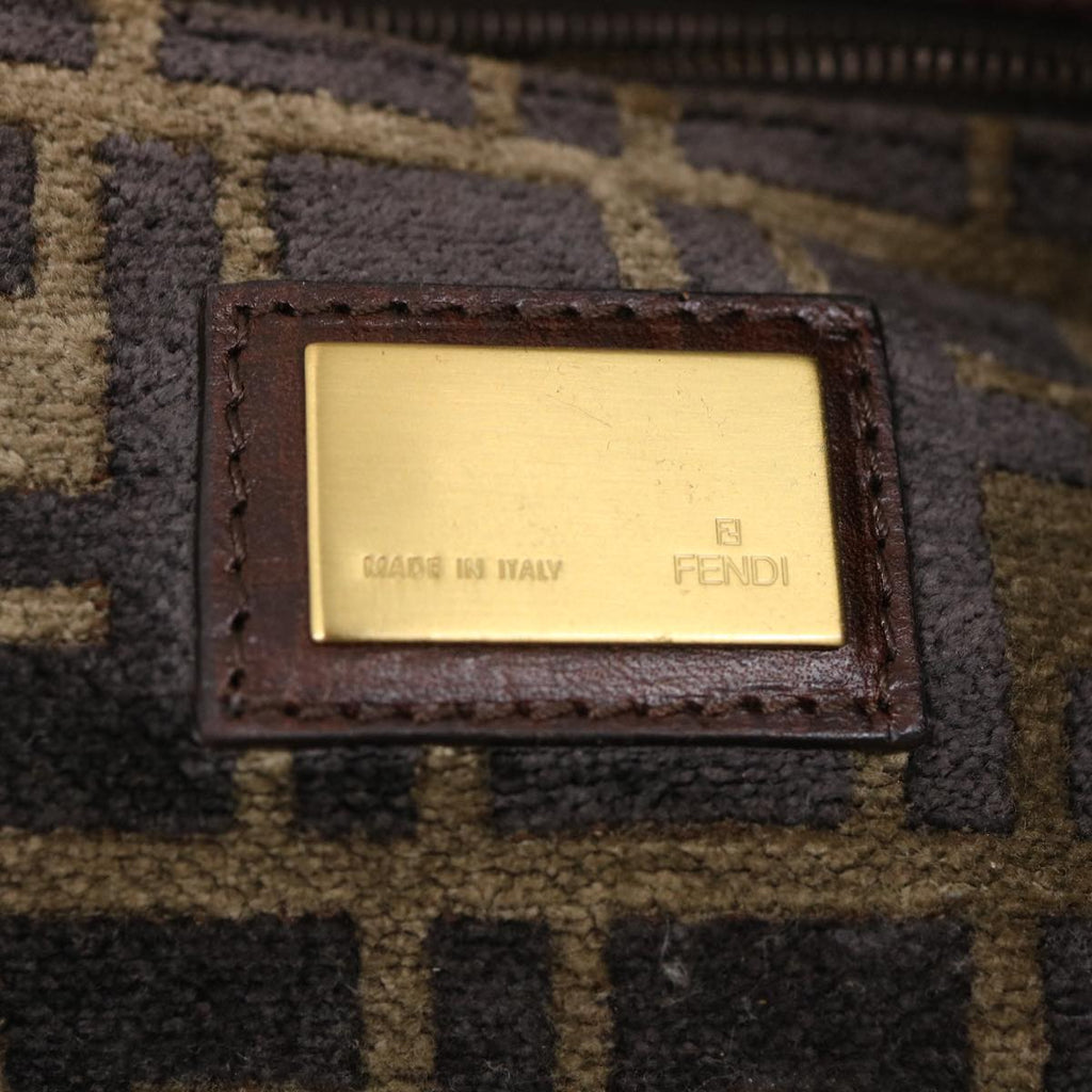 FENDI Zucca Canvas Tote Bag Velor Brown Black  ar6954