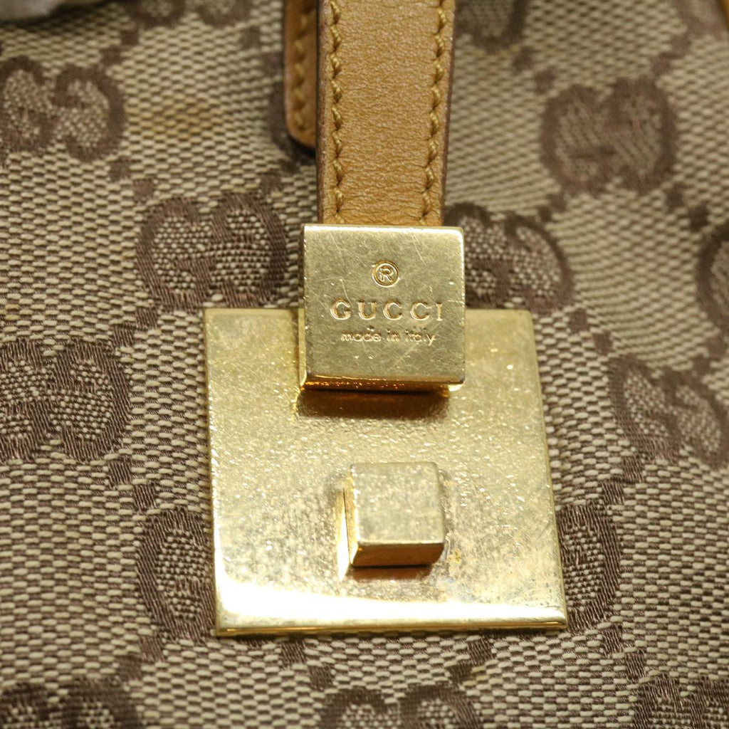 GUCCI GG Canvas Sherry Line Hand Bag Beige Brown Red 0000851001553  ar7441