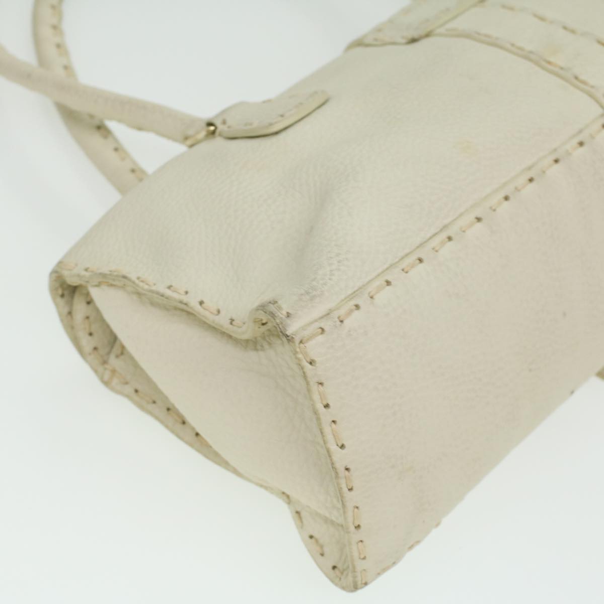 FENDI Celeria Shoulder Bag Leather White  ar8736