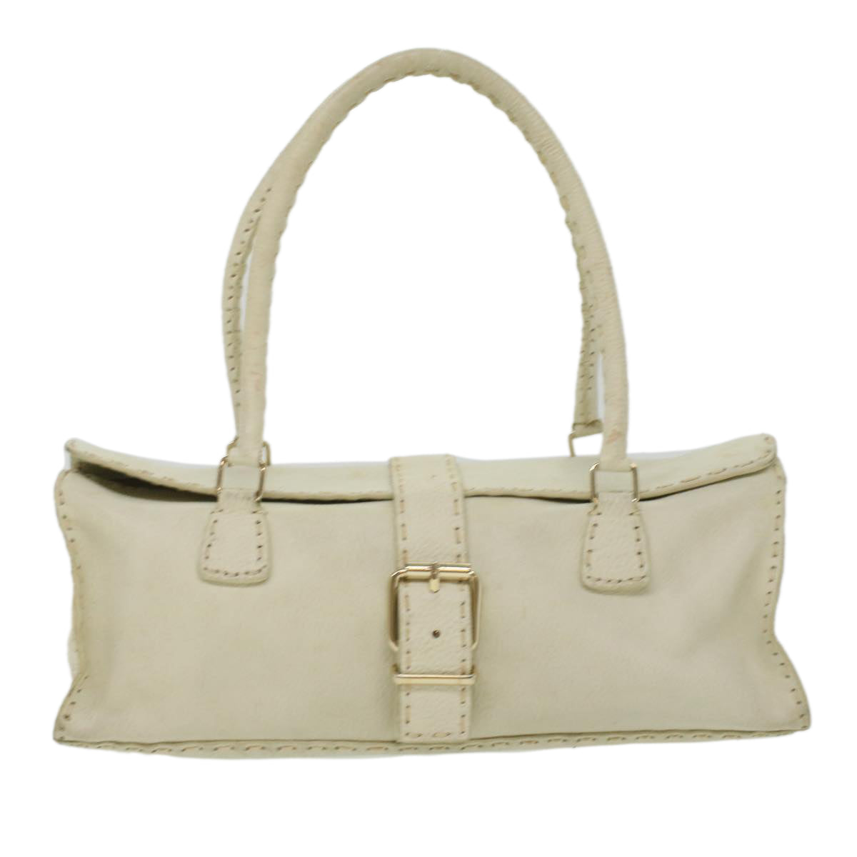 FENDI Celeria Shoulder Bag Leather White  ar8736