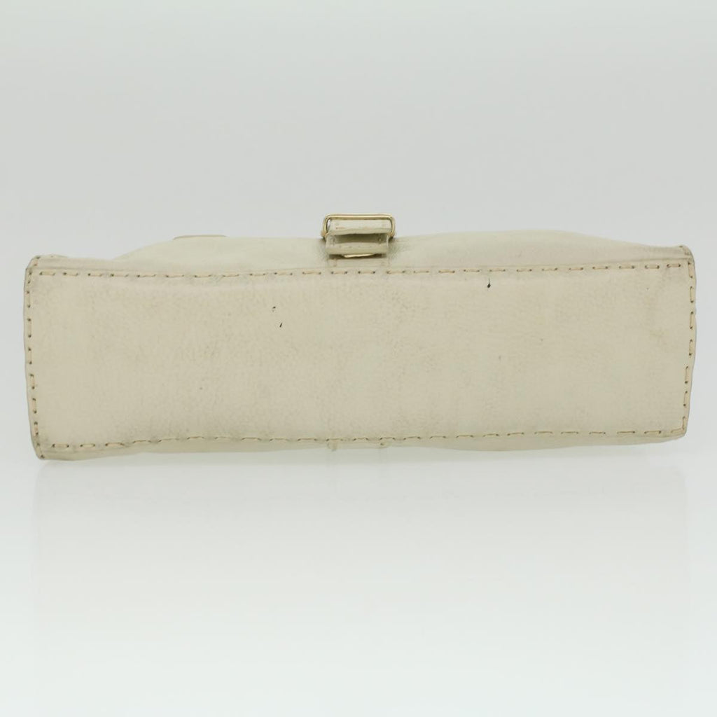 FENDI Celeria Shoulder Bag Leather White  ar8736