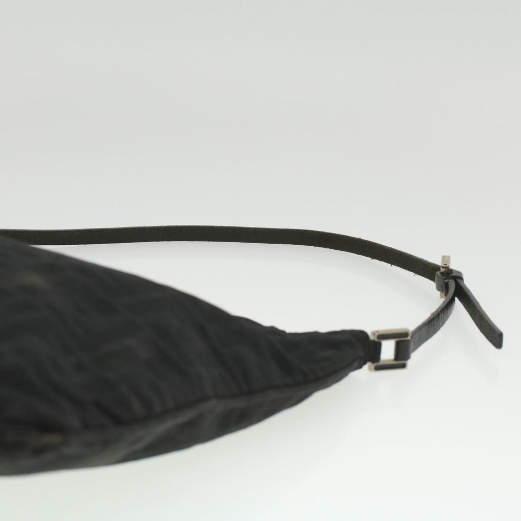FENDI Zucca Canvas Shoulder Bag Nylon Black  ar8812