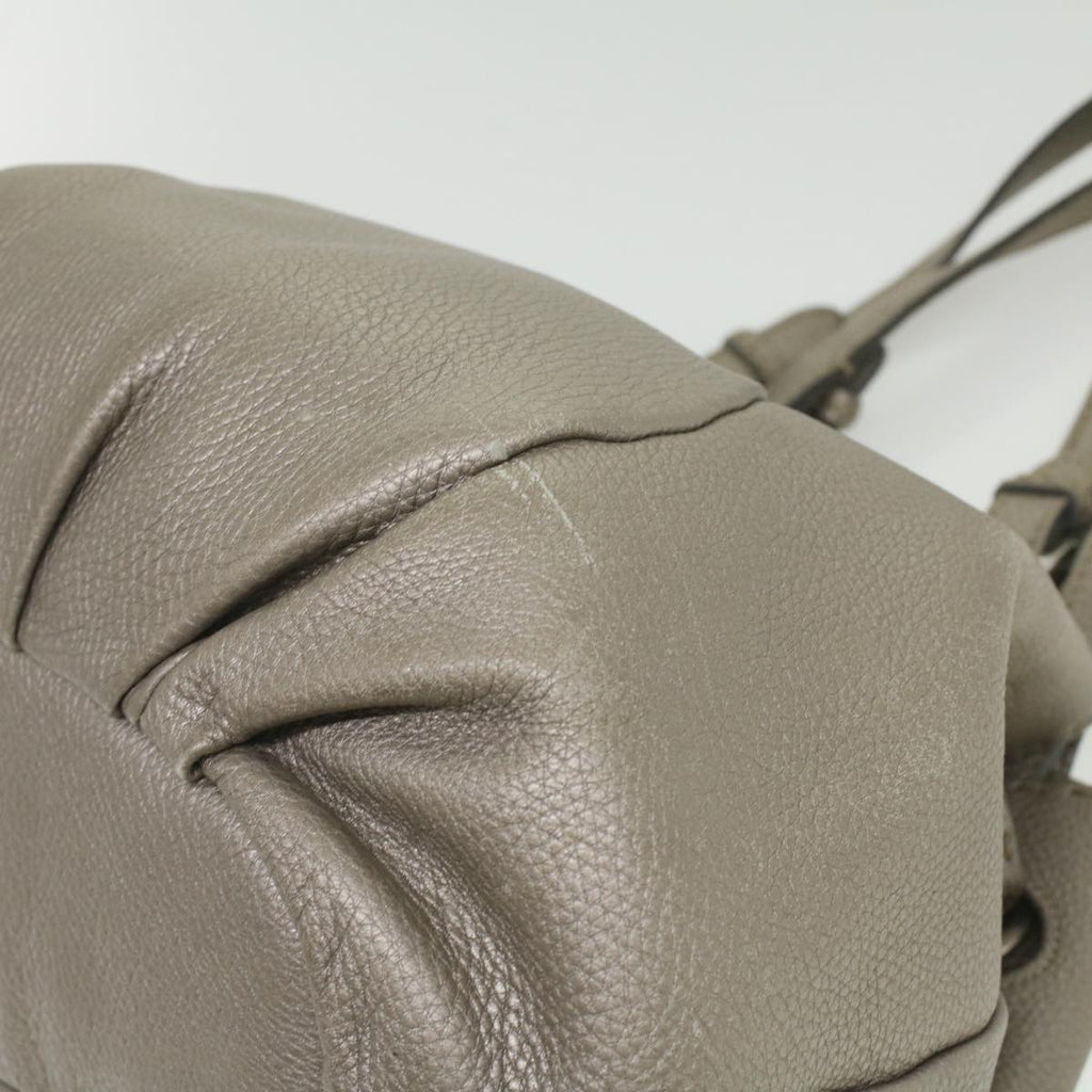 FENDI Celeria Tote Bag Leather Silver  ar8876