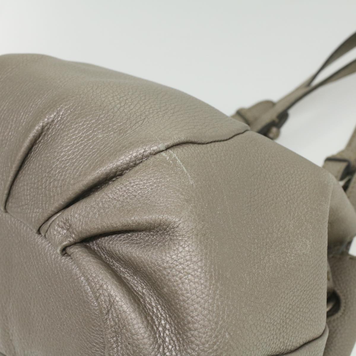 FENDI Celeria Tote Bag Leather Silver  ar8876