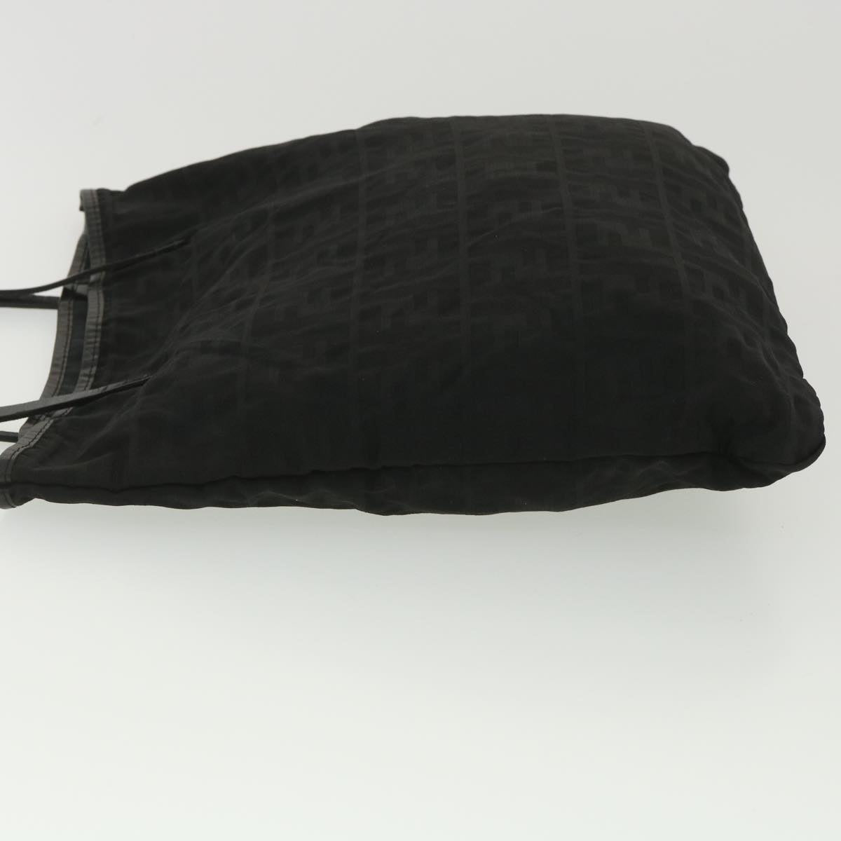 FENDI Zucca Canvas Tote Bag Black Brown Auth ar9031