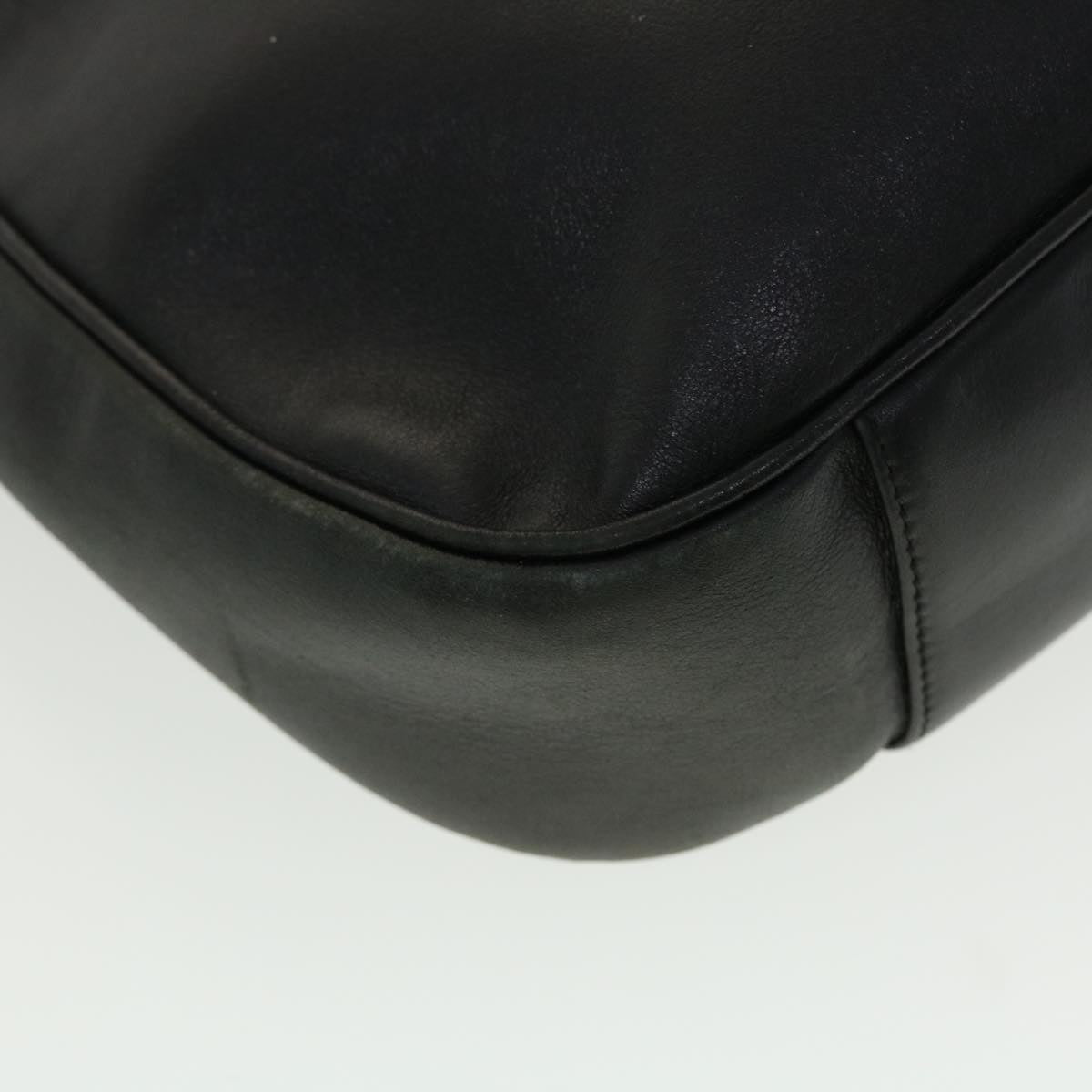 GUCCI Bamboo Hand Bag Leather 2way Black 001.0166.1577  ar9614