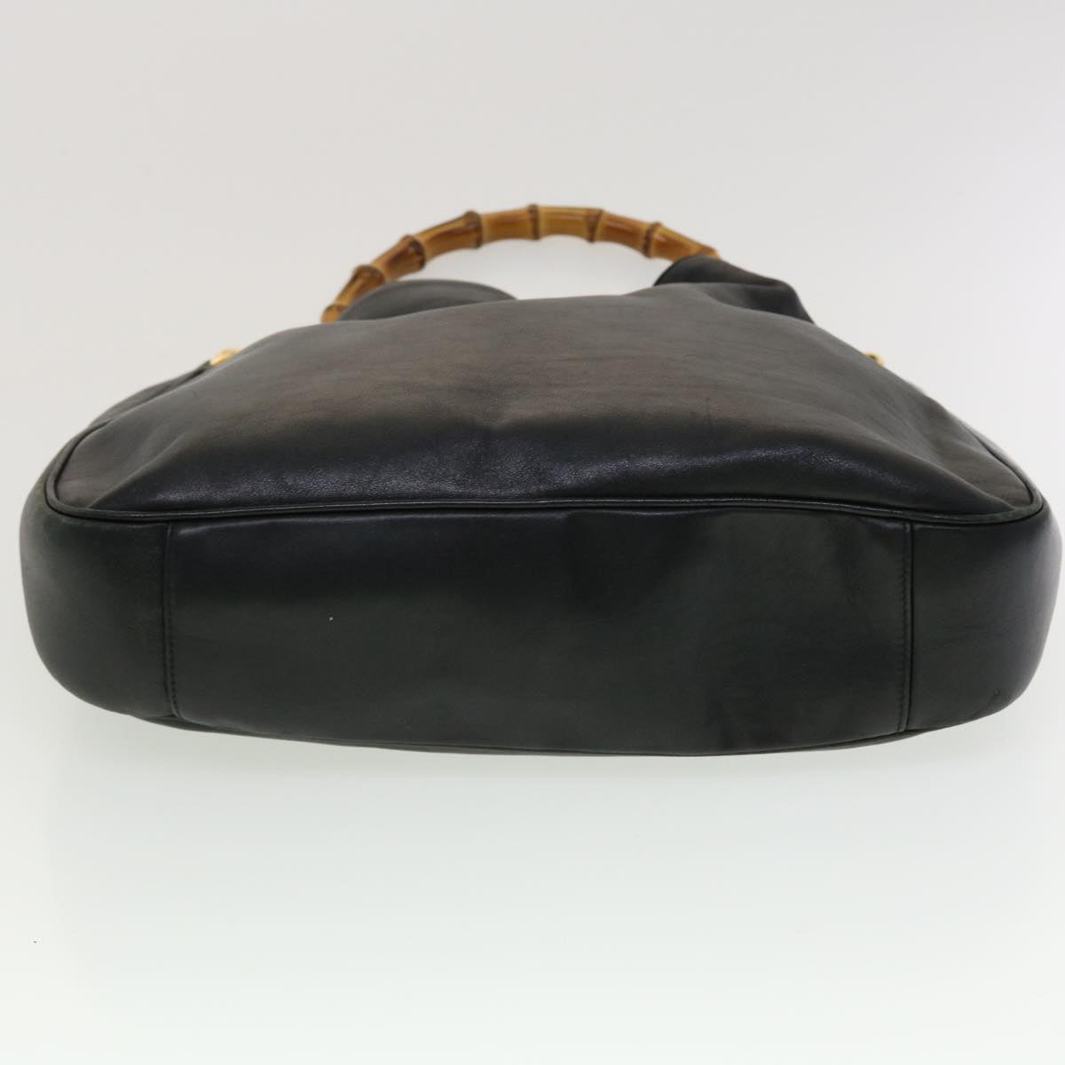 GUCCI Bamboo Hand Bag Leather 2way Black 001.0166.1577  ar9614