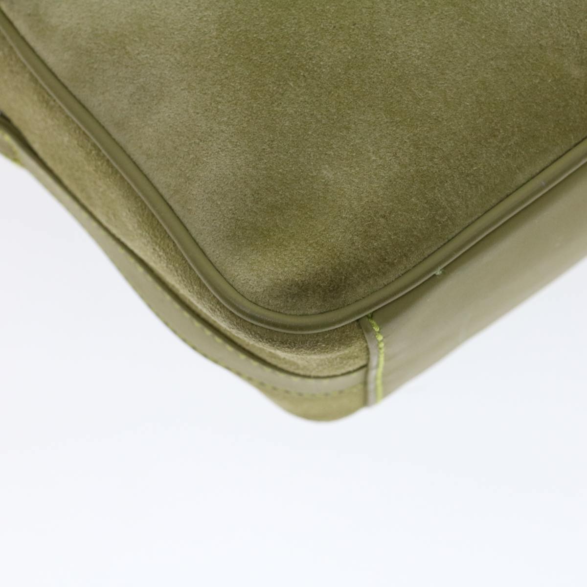 GUCCI Shoulder Bag Suede Green 00734440221  ar9684B