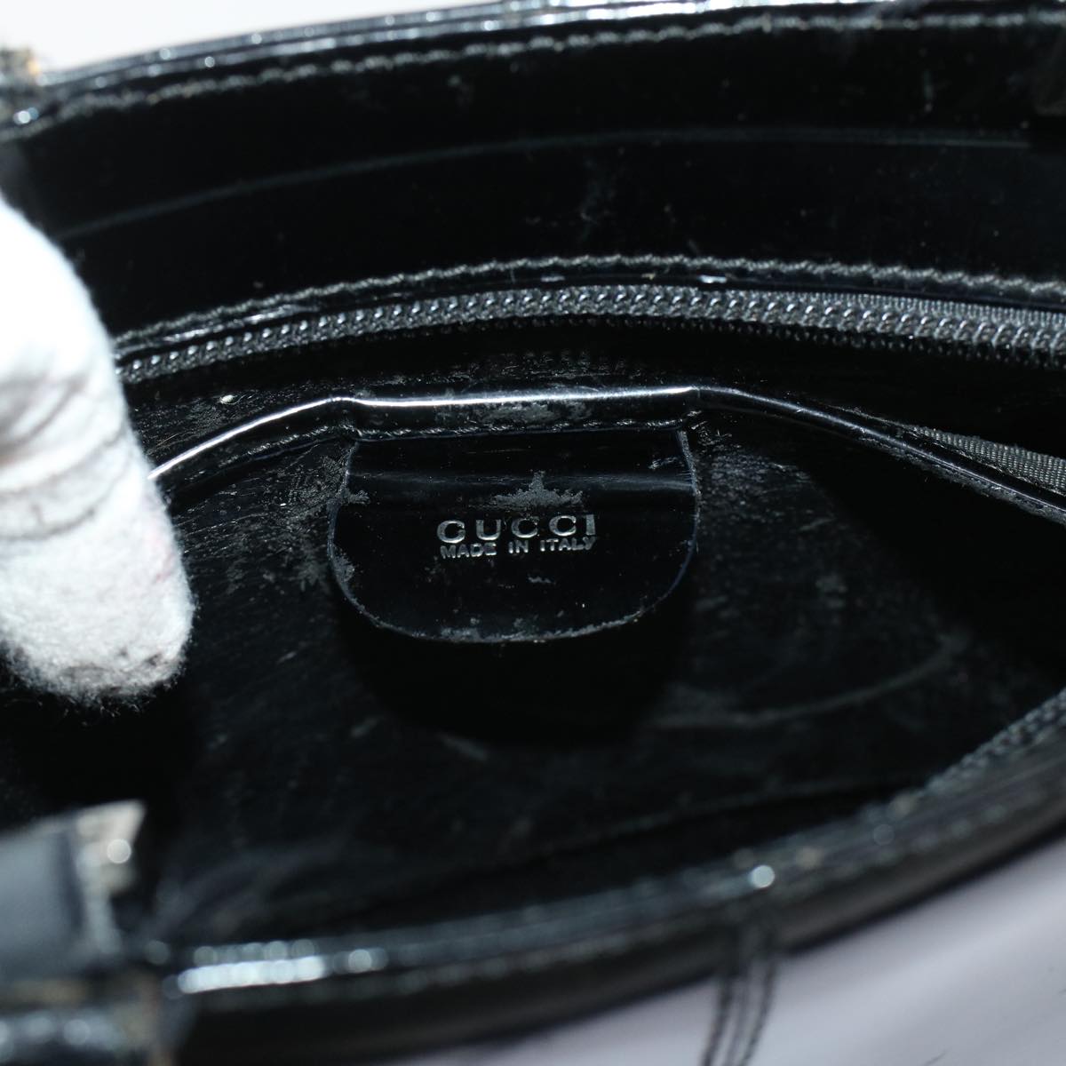 GUCCI Hand Bag Patent leather 2way Shoulder Bag Black 000-2113-0553  ar9686B