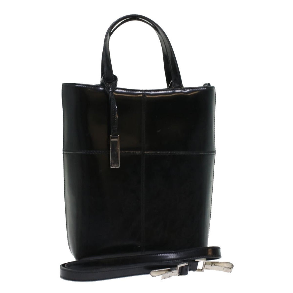 GUCCI Hand Bag Patent leather 2way Shoulder Bag Black 000-2113-0553  ar9686B