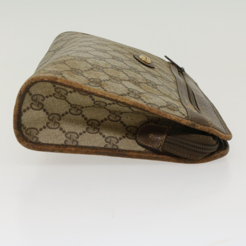 GUCCI GG Canvas Clutch Bag PVC Leather Beige 97.01.037  ar9696B