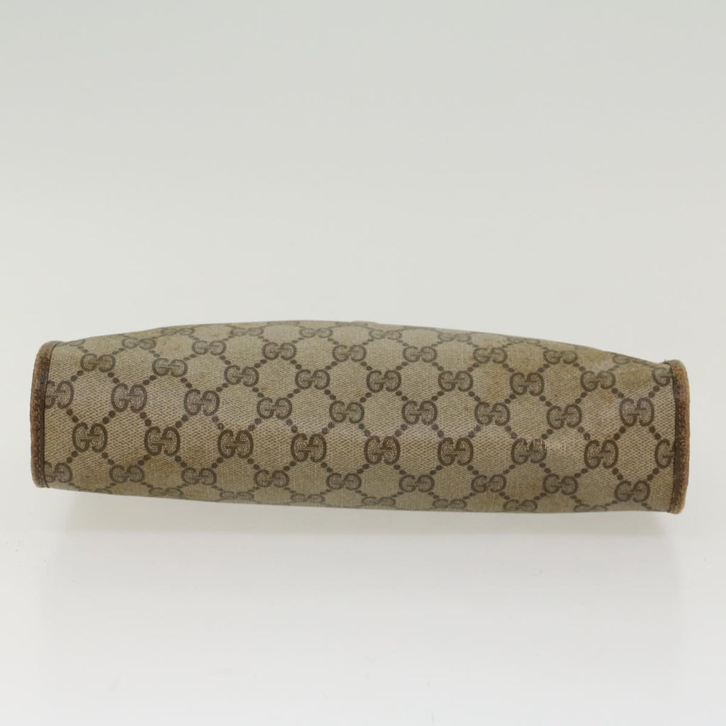 GUCCI GG Canvas Clutch Bag PVC Leather Beige 97.01.037  ar9696B