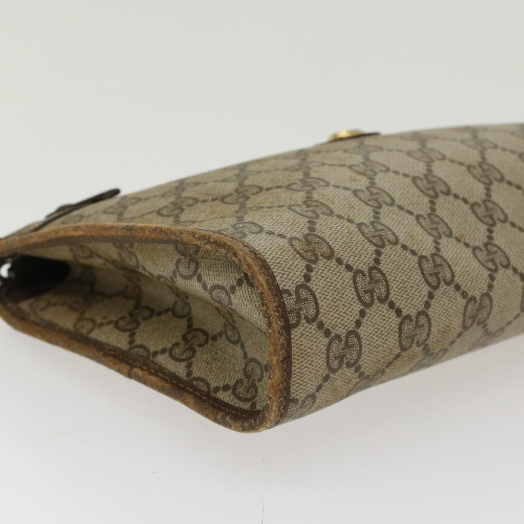 GUCCI GG Canvas Clutch Bag PVC Leather Beige 97.01.037  ar9696B