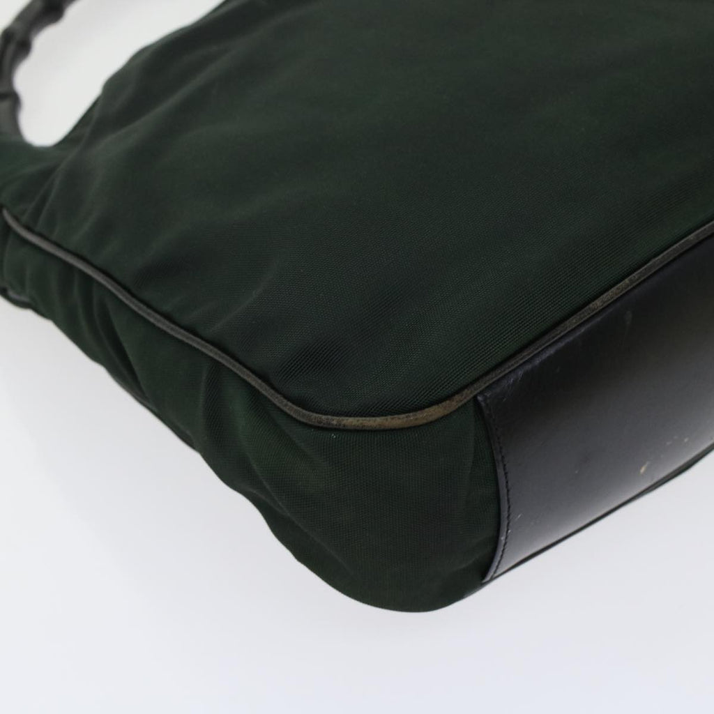 GUCCI Bamboo Shoulder Bag Nylon Leather Green 001 1638 3754  ar9698B