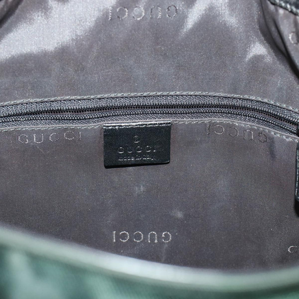 GUCCI Bamboo Shoulder Bag Nylon Leather Green 001 1638 3754  ar9698B