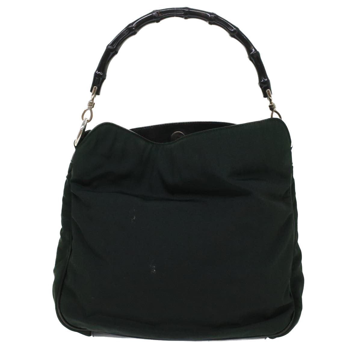 GUCCI Bamboo Shoulder Bag Nylon Leather Green 001 1638 3754  ar9698B