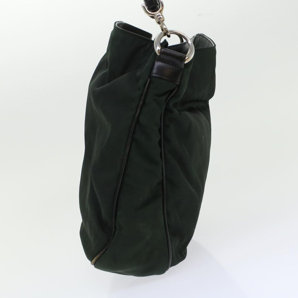 GUCCI Bamboo Shoulder Bag Nylon Leather Green 001 1638 3754  ar9698B