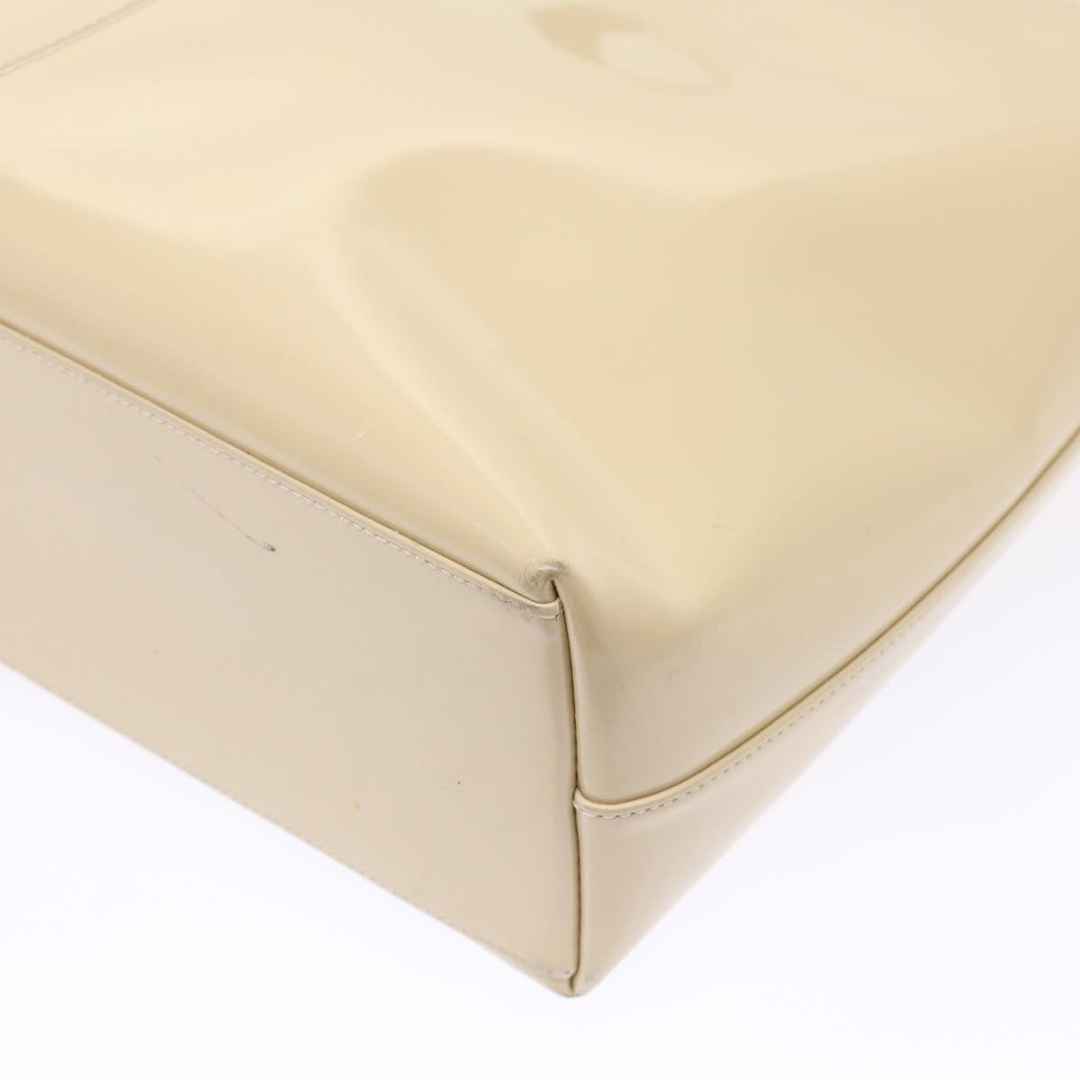 GUCCI Hand Bag Patent leather 2way Beige 002-2113-0476  ar9776