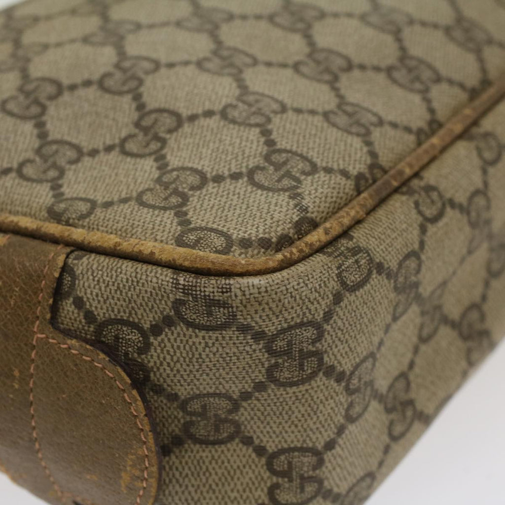 GUCCI GG Canvas Clutch Bag PVC Leather Beige  ar9845