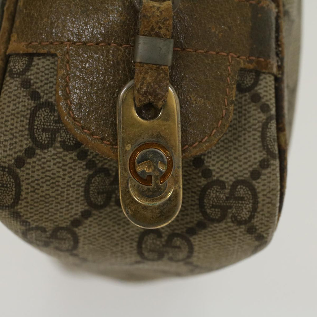 GUCCI GG Canvas Clutch Bag PVC Leather Beige  ar9845