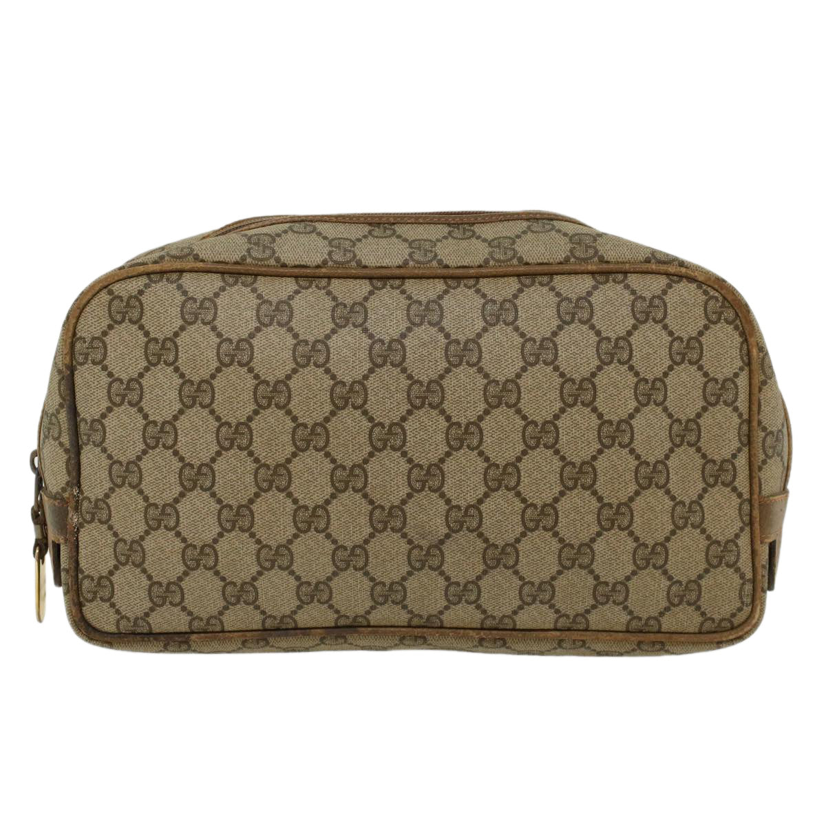 GUCCI GG Canvas Clutch Bag PVC Leather Beige  ar9845