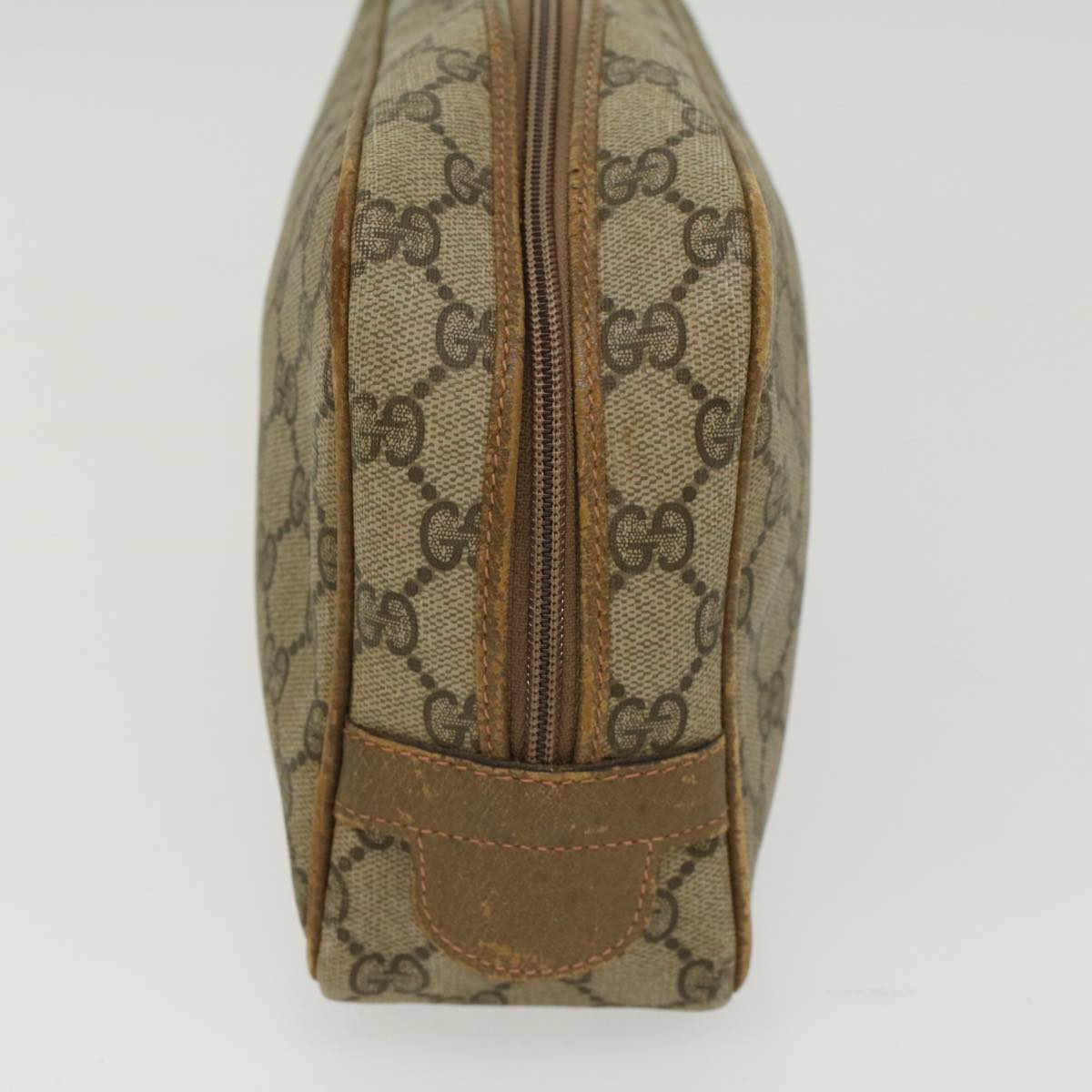 GUCCI GG Canvas Clutch Bag PVC Leather Beige  ar9845
