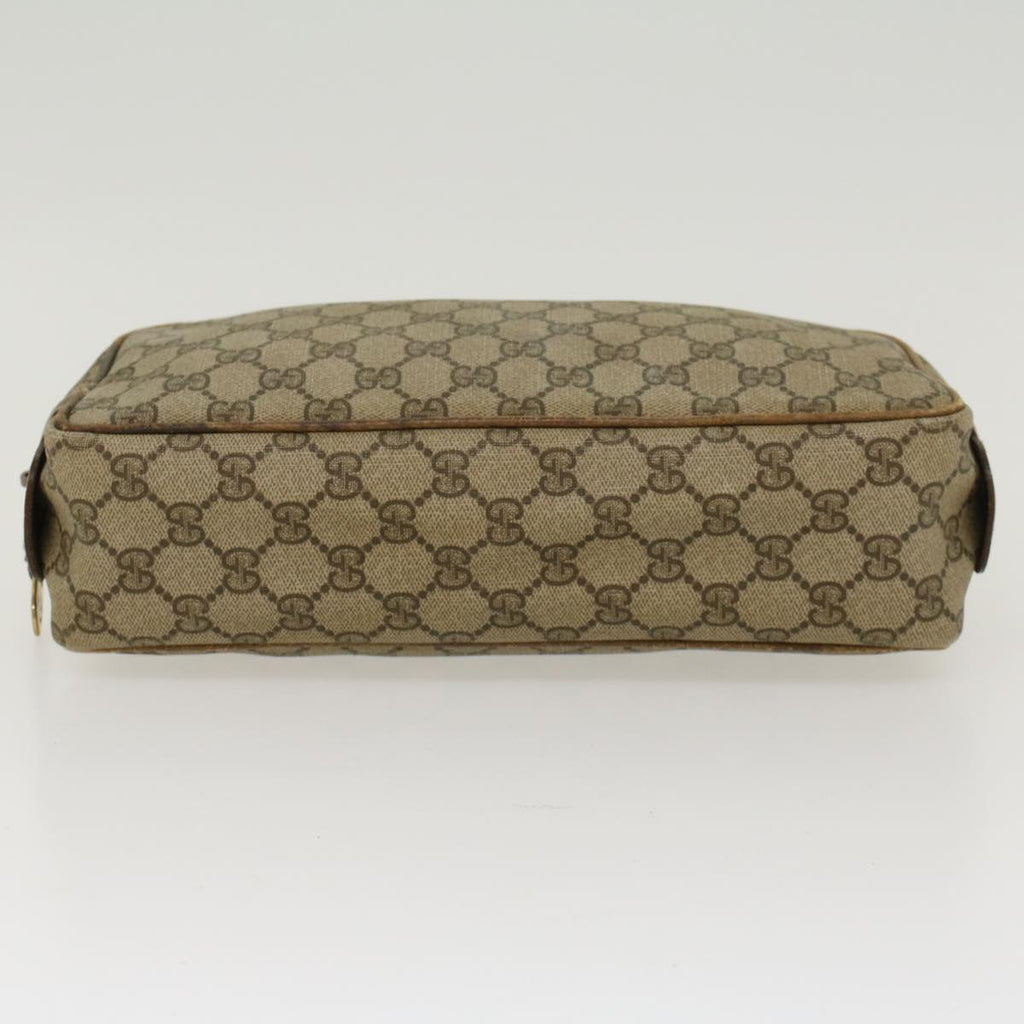 GUCCI GG Canvas Clutch Bag PVC Leather Beige  ar9845