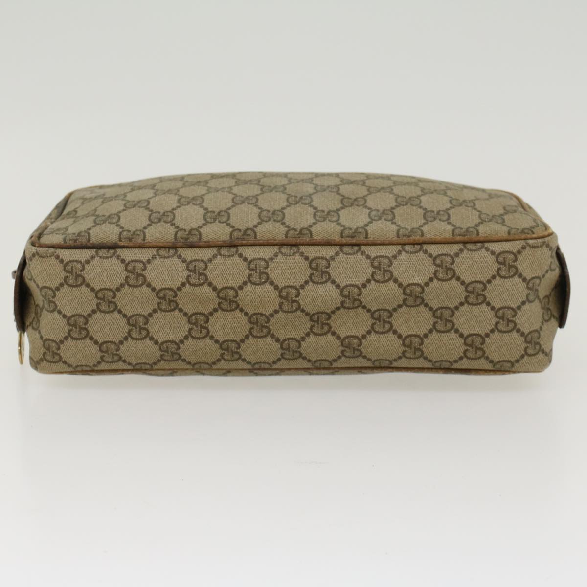 GUCCI GG Canvas Clutch Bag PVC Leather Beige  ar9845